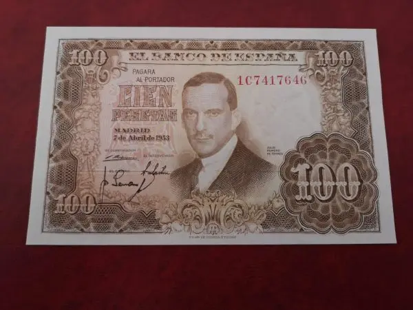 Billete se 100 pesetas de julio romero de torres de 1953 sin circula SC 2