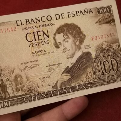 Billete de 100 pesetas de 1965 de Gustavo Adolfo Becquer