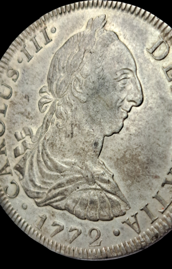 8 reales de Carlos III de 1772 México con ceca y ensayador invertidos - Imagen 4