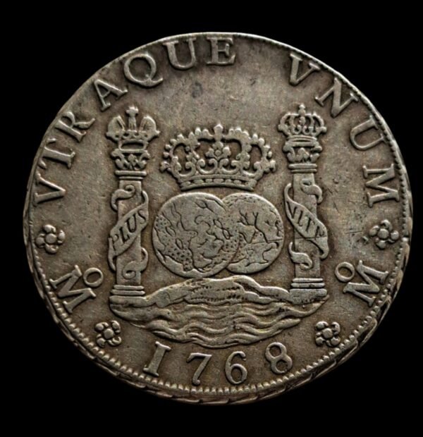 Columnario 8 reales 1768 Carlos III México MF