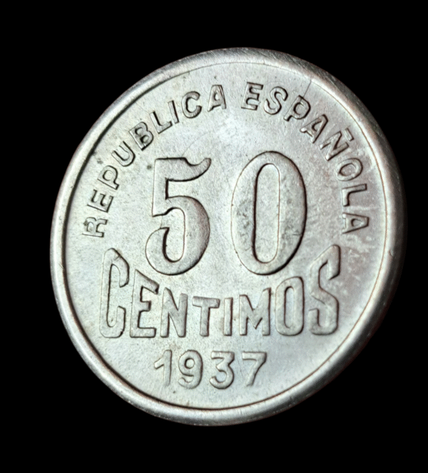 50 céntimos de 1937 del Consejo de Asturias y León - Imagen 2