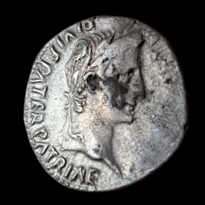 Denario de Augusto ( capachitos )( forrado )