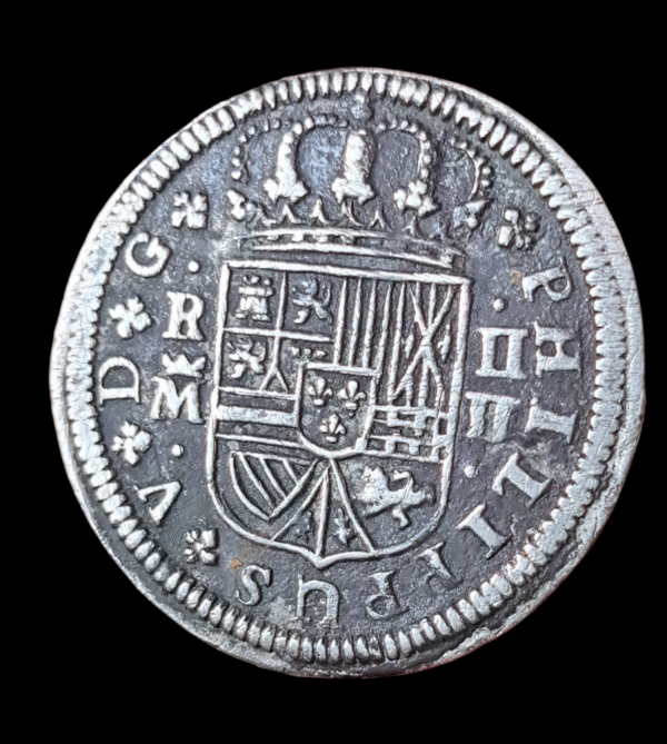 2 reales de 1720 de Felipe V con la ceca de Madrid y ensayadores JJ