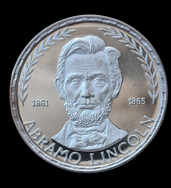 75 pesetas guineanas de Ginea Ecuatorial conmemorativa de Abraham Lincoln