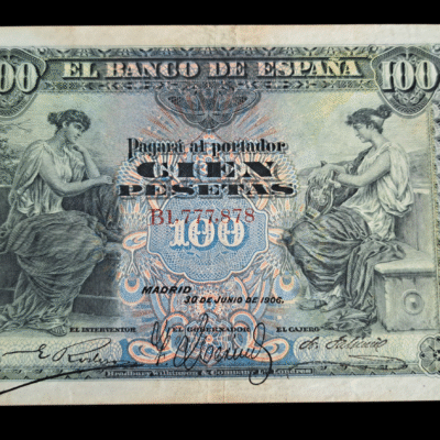Billete de 100 pesetas 1906 alegorias