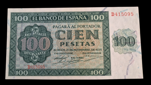 100 pesetas de 1936 de Burgos SC