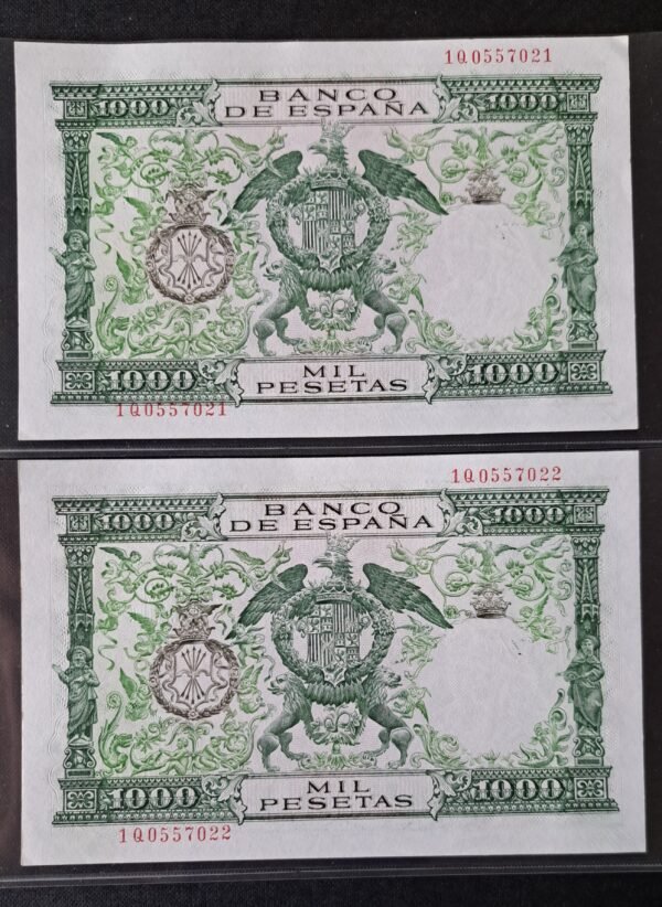 Pareja correlativa 1000 pesetas 1957 de los Reyes Católicos - Imagen 3