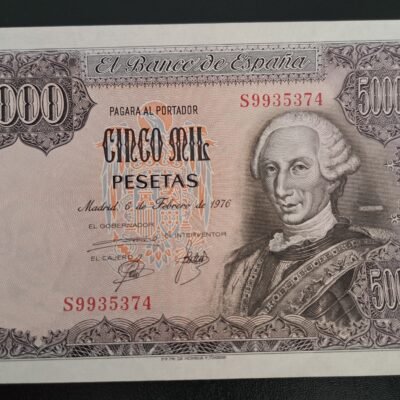 5000 pesetas de 1976 Carlos III SC