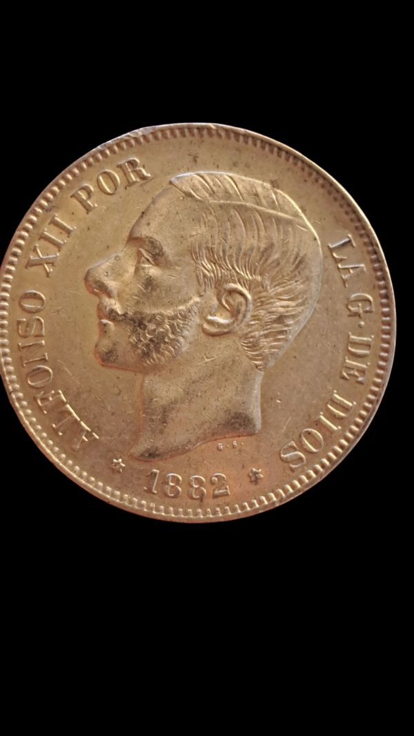 5 pesetas Alfonso XII 1882 *18*81 MS M sobrefecha - Imagen 4