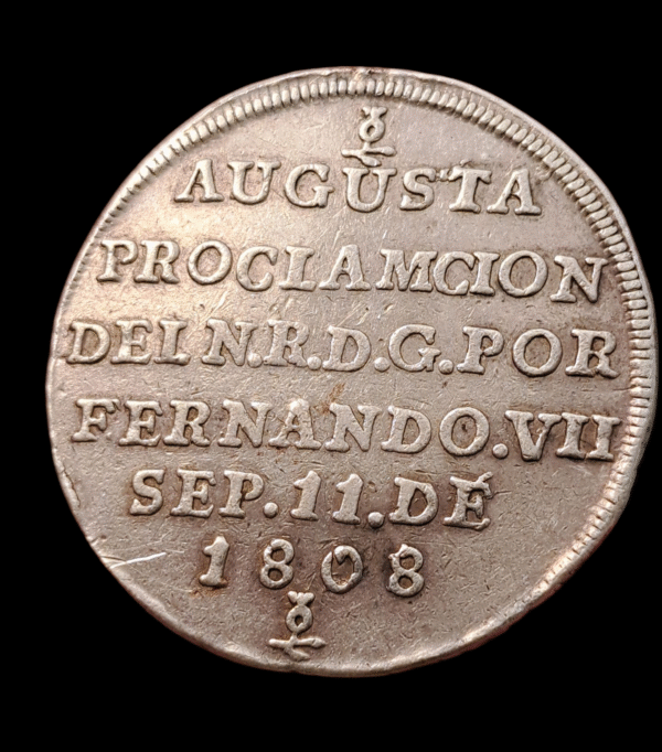 Modulo 2 reales. Medalla de proclamación de Fernando VII DE 1808 nuevo Reino de Nueva Granada