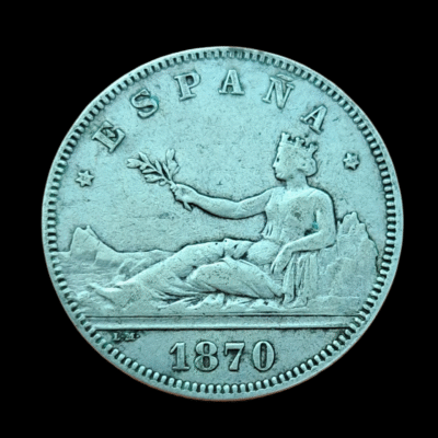 2 pesetas Gobierno Provisional 1870 *18*75 DE M