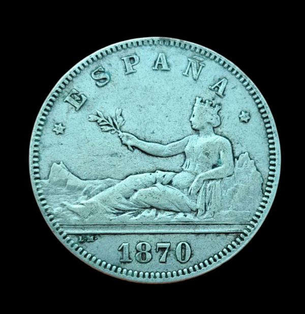 2 pesetas Gobierno Provisional 1870 *18*75 DE M