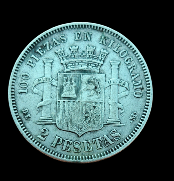 2 pesetas Gobierno Provisional 1870 *18*75 DE M - Imagen 3