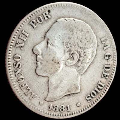 2 pesetas Alfonso XII 1881 *-*81 MS M