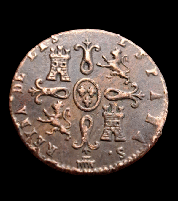 2 maravedis Isabel II 1847 Segovia - Imagen 3