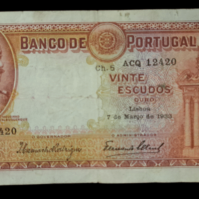 Billete 20 escudos 1933 Mousinho de Albuquerque