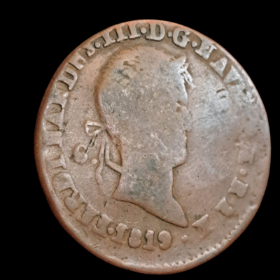 6 maravedís Fernando VII 1819 Pamplona