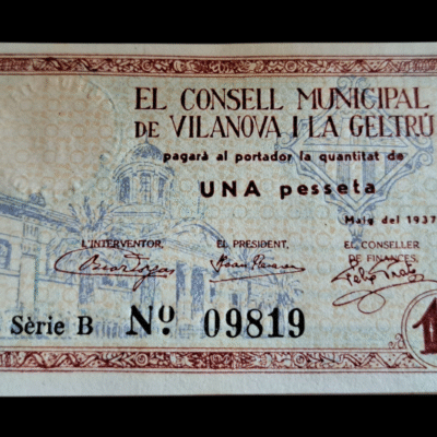 1 peseta Vilanova i la Geltru 1937
