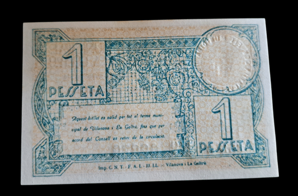 1 peseta Vilanova i la Geltru 1937 - Imagen 3