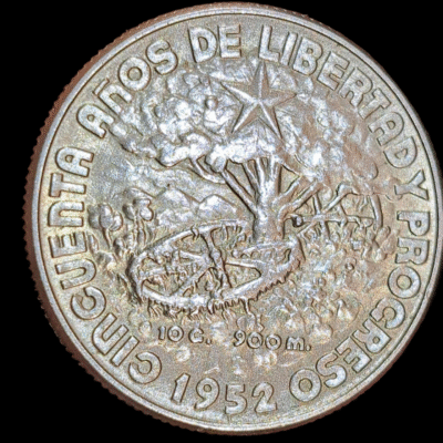 40 centavos Cuba 1952 plata