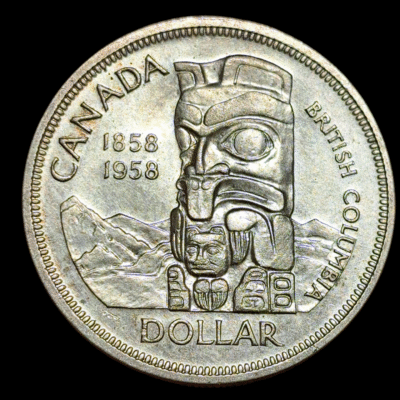 1 Dollar Canada 1958 plata