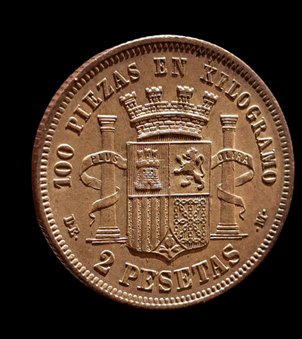 2 pesetas 1870 *18*73 DE M Gobierno Provisional - Imagen 3