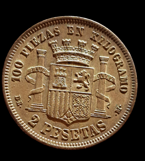 2 pesetas 1870 *18*73 DE M Gobierno Provisional - Imagen 5