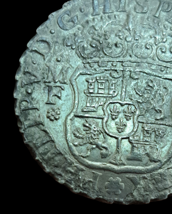 Moneda 2 Reales Felipe V 1740 Columnario – México, de Naufragio – Plata Original - Imagen 6
