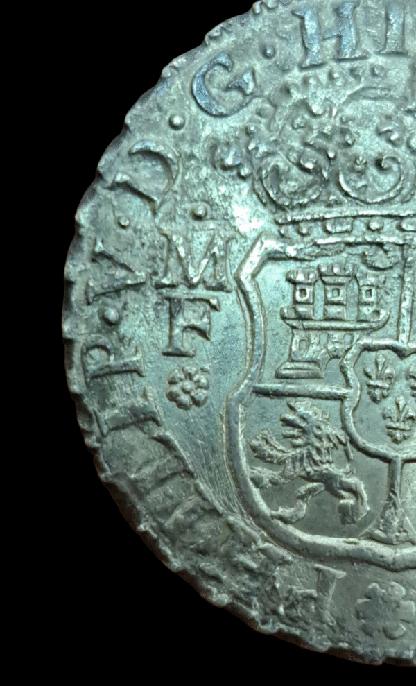 Moneda 2 Reales Felipe V 1740 Columnario – México, de Naufragio – Plata Original - Imagen 4