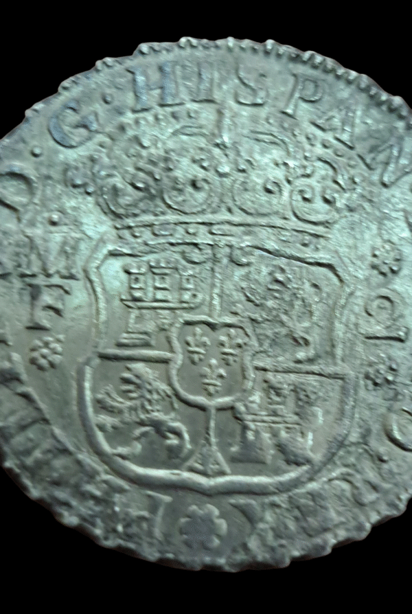Moneda 2 Reales Felipe V 1740 Columnario – México, de Naufragio – Plata Original - Imagen 5