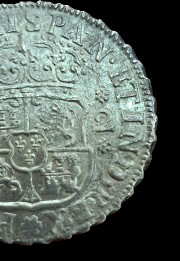 Moneda 2 Reales Felipe V 1740 Columnario – México, de Naufragio – Plata Original - Imagen 9