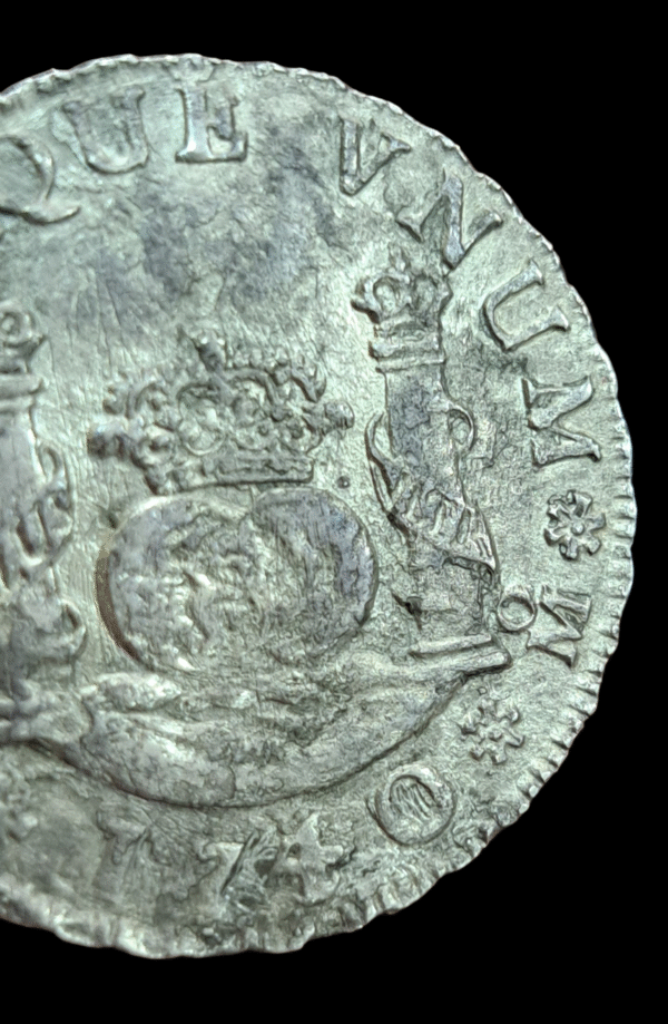 Moneda 2 Reales Felipe V 1740 Columnario – México, de Naufragio – Plata Original - Imagen 11