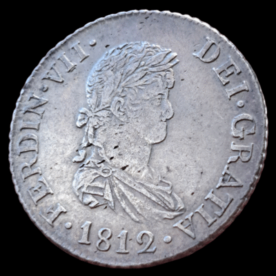 2 reales Fernando VII 1812 SF ceca Cataluña - plata