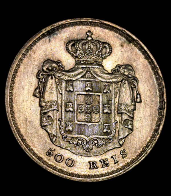 500 reis Portugal 1848 Maria II plata - Imagen 3
