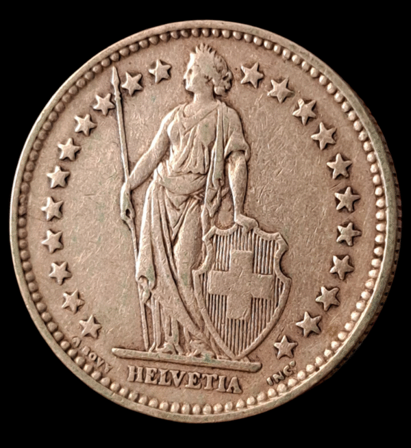 2 francos Suiza 1920 plata - Imagen 3