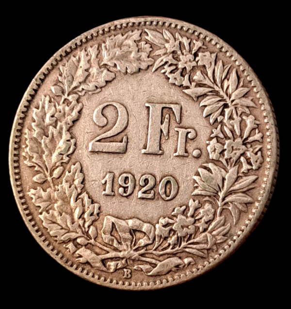 2 francos Suiza 1920 plata