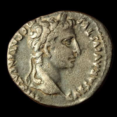 Denario de Augusto ( capachitos ) plata