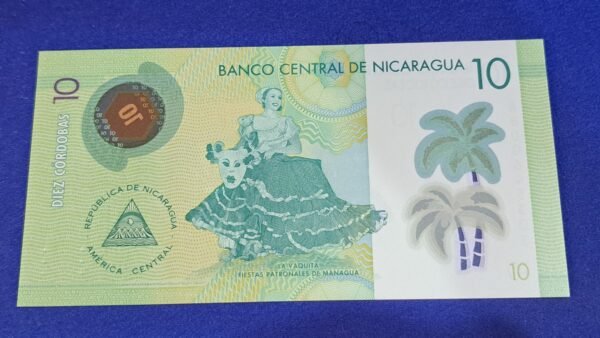 Billete 10 cordobas Nicaragua 2014 SC - Imagen 3