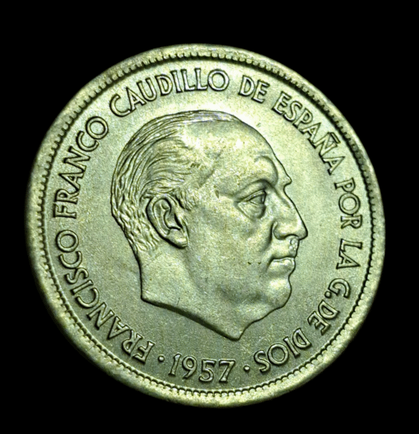 Moneda 25 Pesetas España 1957 *69 Francisco Franco – Sin Circular