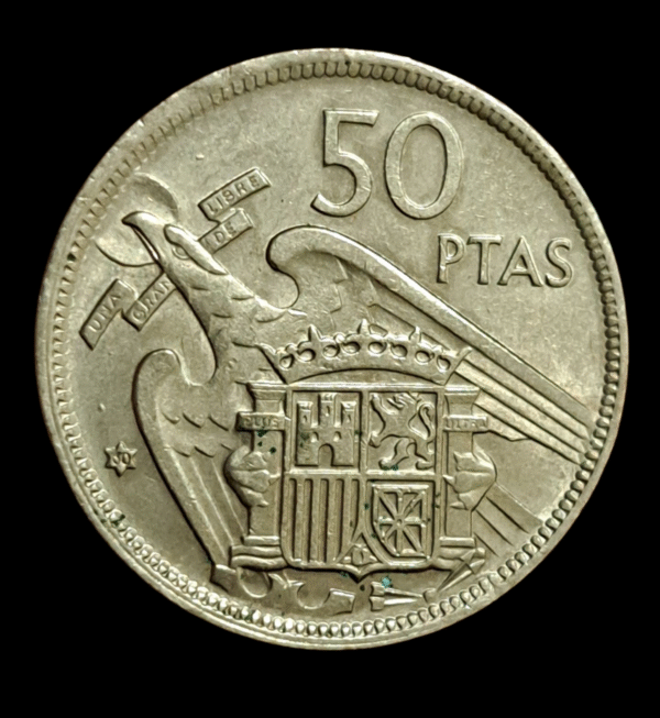 Moneda 50 Pesetas España 1957 *60 Francisco Franco – Sin Circular - Imagen 3