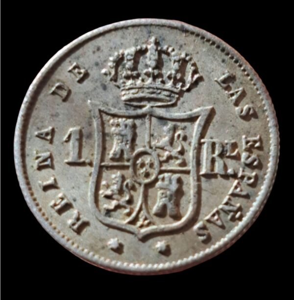 Moneda 1 Real 1853 Sevilla ECA | Plata auténtica | Excelente conservación - Imagen 3