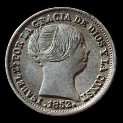 Moneda 1 Real 1852 Madrid ECA | Plata auténtica | Excelente conservación