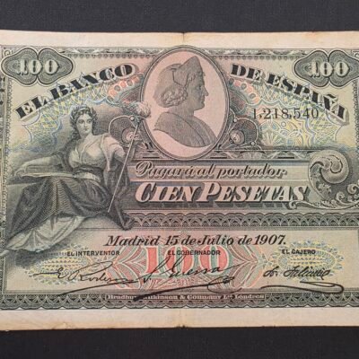 100 pesetas 1907 Alegorias