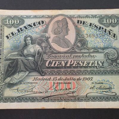 100 pesetas 1907, Alegoría pick 64a