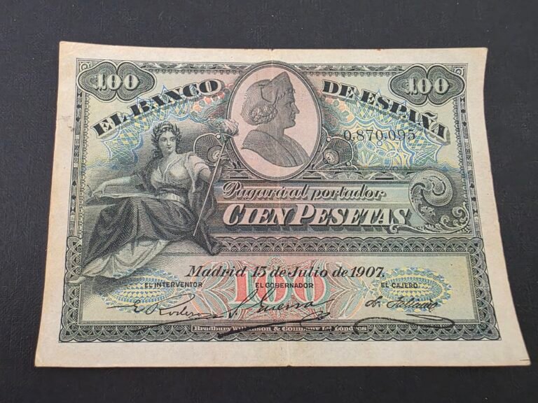 100 pesetas 1907, Alegorías pick 64a 16 100 pesetas 1907, Alegorías pick 64a