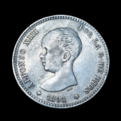 1 peseta 1891 *18*91 PG M Alfonso XIII