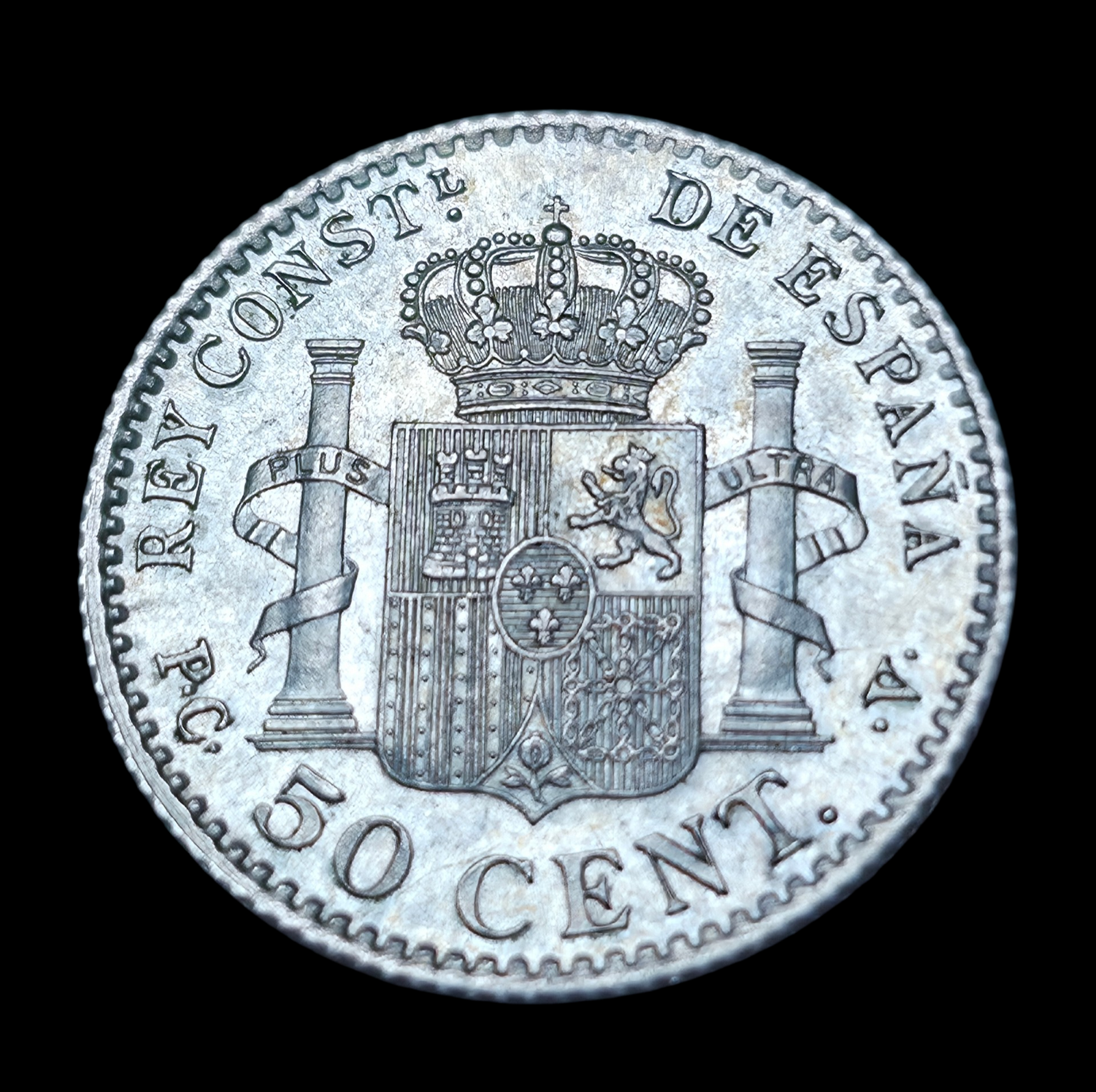 50 céntimos 1904 *1*0 PC V Alfonso XIII 3 50 céntimos 1904 *1*0 PC V Alfonso XIII - Imagen 3