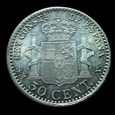 50 céntimos 1900 *0*0 SM V, Alfonso XIII