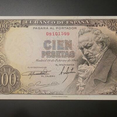 Billete 100 pesetas 1946 Goya sin serie EBC +