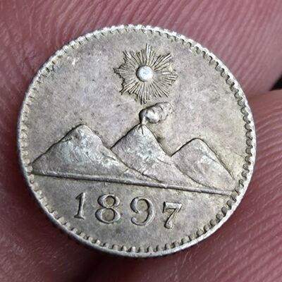 1/4 de real de Guatemala 1897 ( cuartillo )